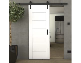 Modern 7 Panel White - Prefinished Sliding Barn Door