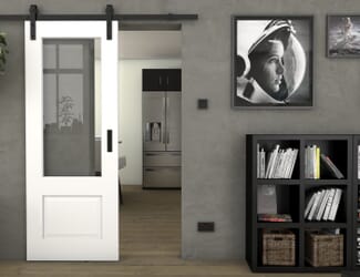 Grange 2 Panel Clear Glass - Prefinished Sliding Barn Door