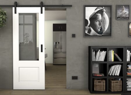Grange 2 Panel Clear Glass - Prefinished Sliding Barn Door