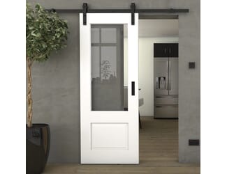 Grange 2 Panel Clear Glass - Prefinished Sliding Barn Door