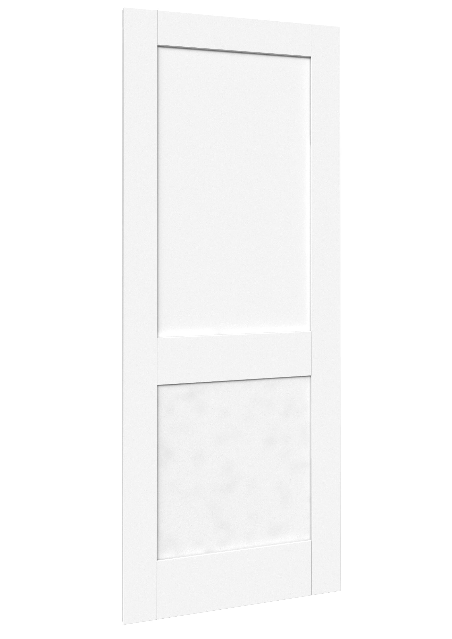 686x1981x35mm (27") Modern Shaker 2 Panel White - Prefinished Sliding Barn Door