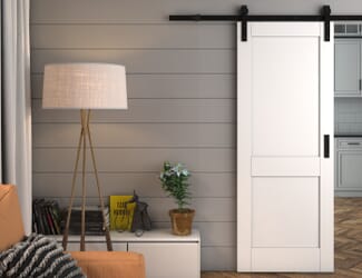 Modern Shaker 2 Panel White - Prefinished Sliding Barn Door
