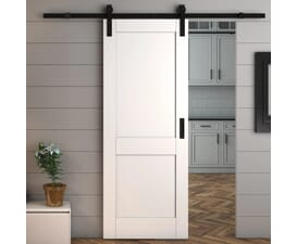 Modern Shaker 2 Panel White - Prefinished Sliding Barn Door