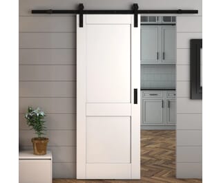 Modern Shaker 2 Panel White - Prefinished Sliding Barn Door