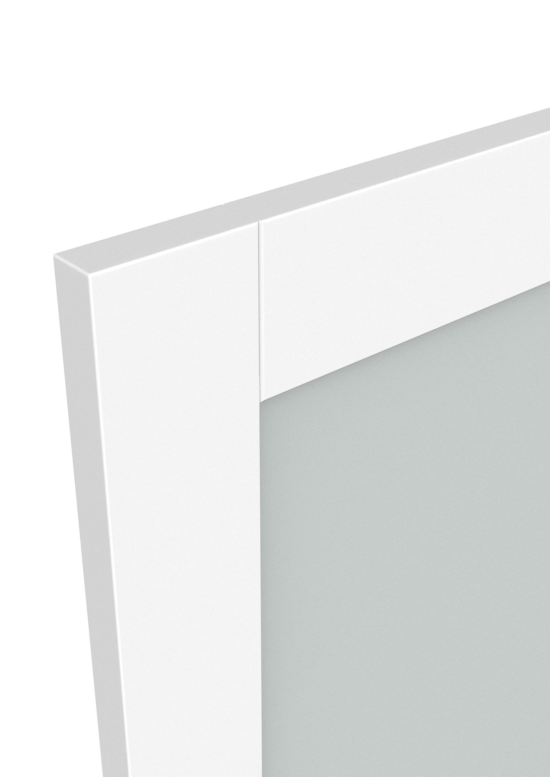 686x1981x35mm (27") Modern Shaker 2 Panel White Frosted Glass - Prefinished Sliding Barn Door
