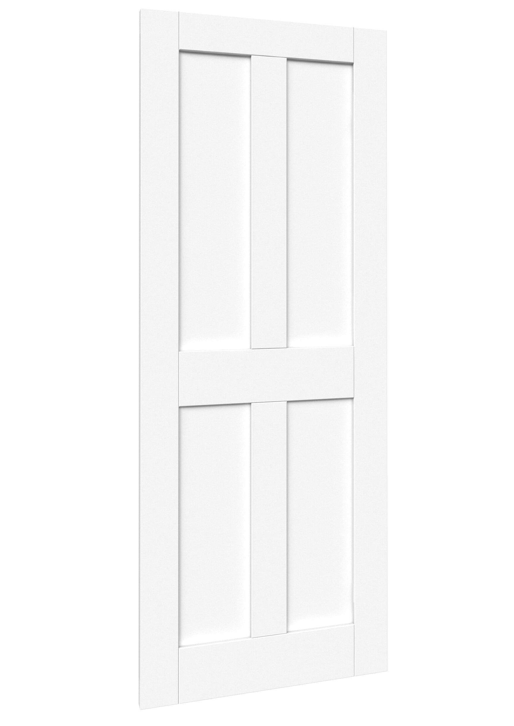 813x2032x35mm (32") Victorian 4 Panel Shaker White - Prefinished Sliding Barn Door