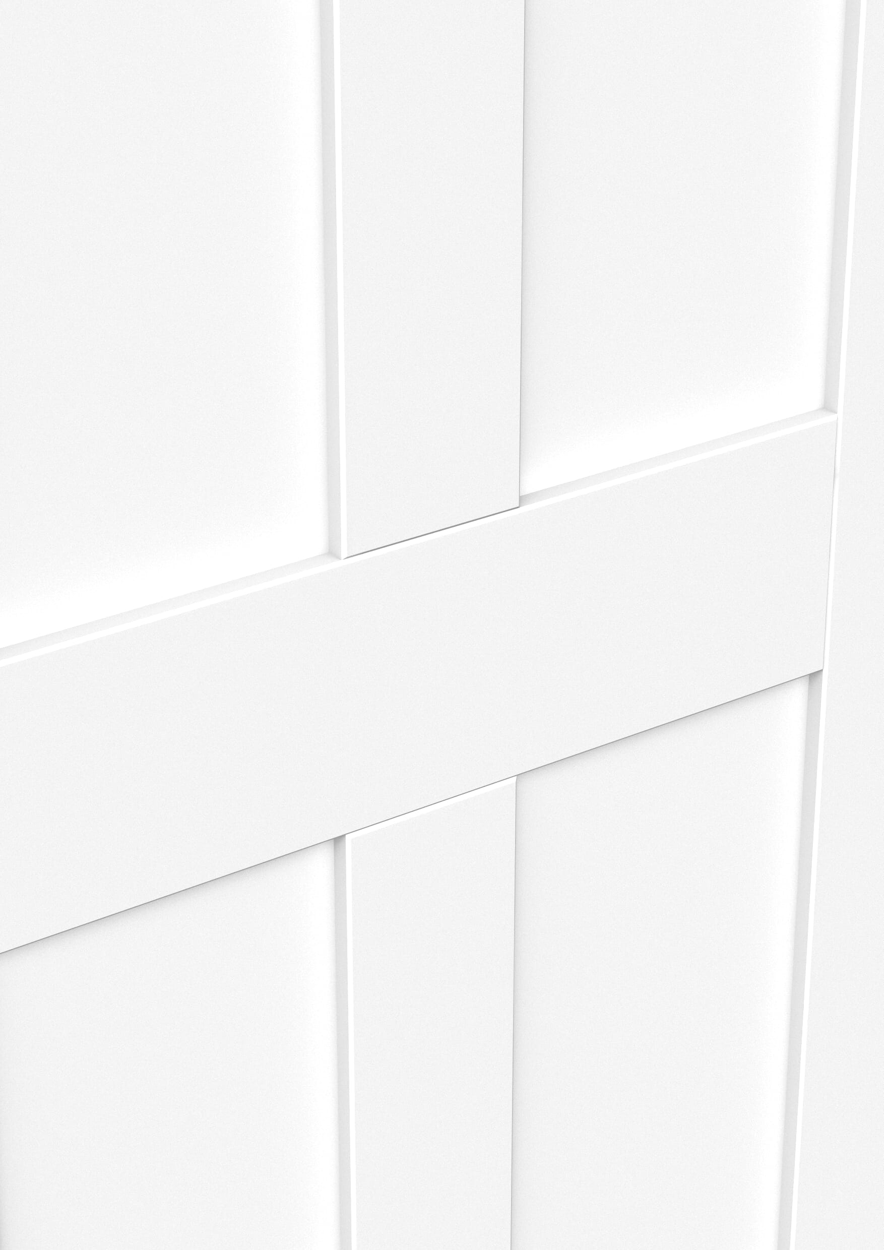 813x2032x35mm (32") Victorian 4 Panel Shaker White - Prefinished Sliding Barn Door