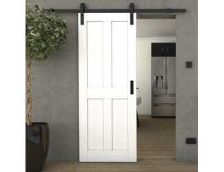 Victorian 4 Panel Shaker White - Prefinished Sliding Barn Door