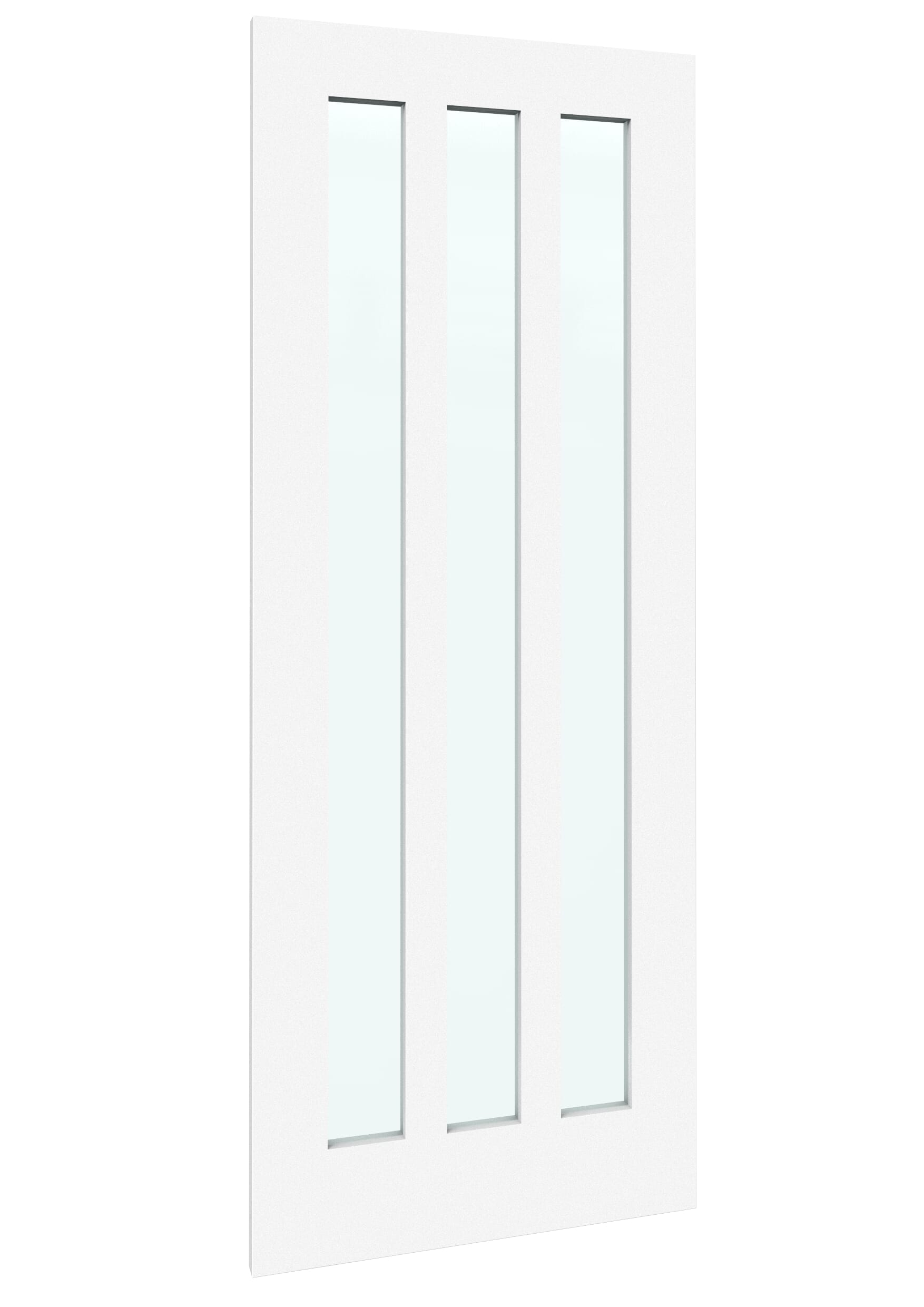 686x1981x35mm (27") Aston White Clear Glass Sliding Barn Door
