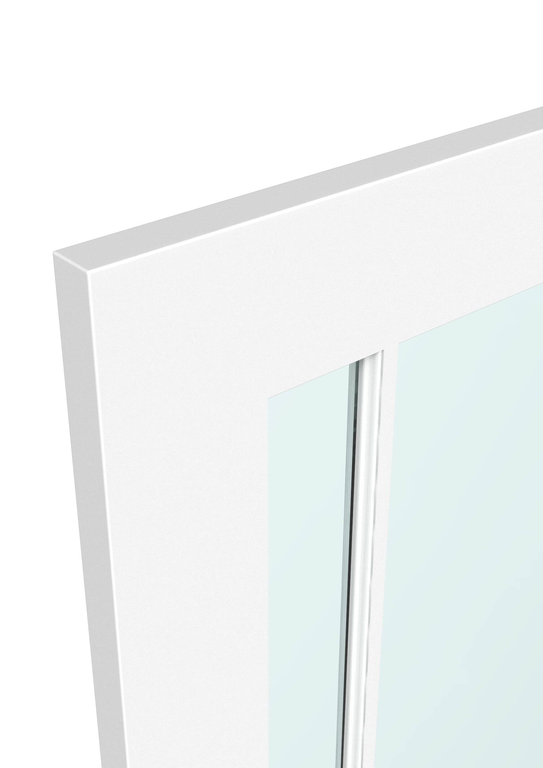 838x1981x35mm (33") Lincoln White Clear Glass Sliding Barn Door