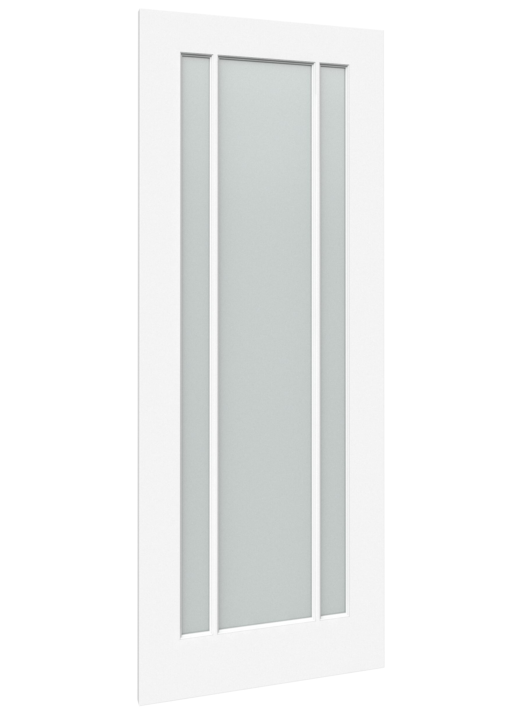 686x1981x35mm (27") Lincoln White Frosted Glass Sliding Barn Door