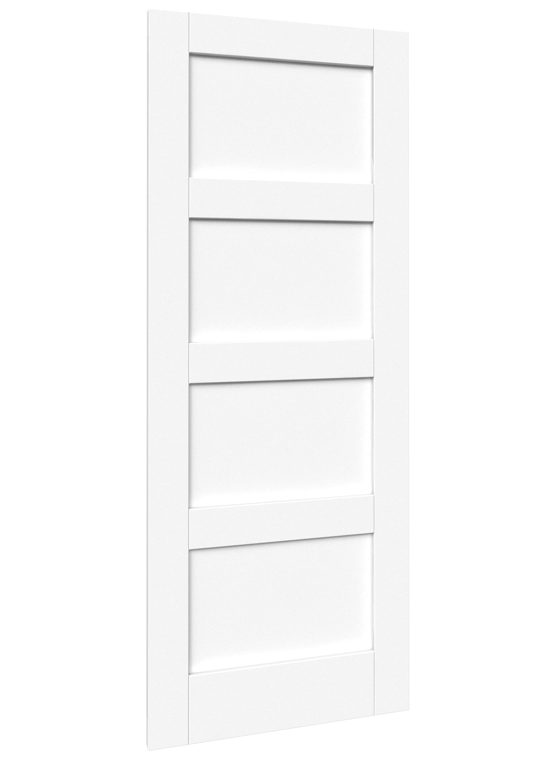 813x2032x35mm (32") Shaker 4 Panel White Sliding Barn Door