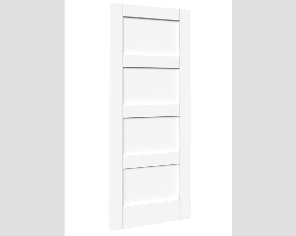 762x1981x35mm (30") Shaker 4 Panel White Sliding Barn Door