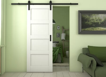 Shaker 4 Panel White Sliding Barn Door