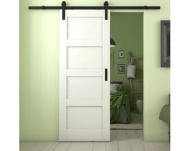 Shaker 4 Panel White Sliding Barn Door