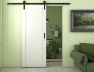 Pattern 10 White Sliding Barn Door