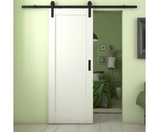 Pattern 10 White Sliding Barn Door