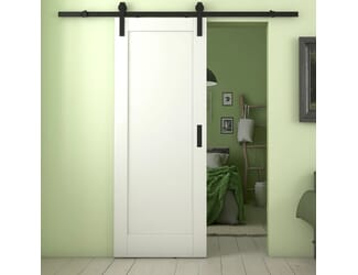 Pattern 10 White Sliding Barn Door