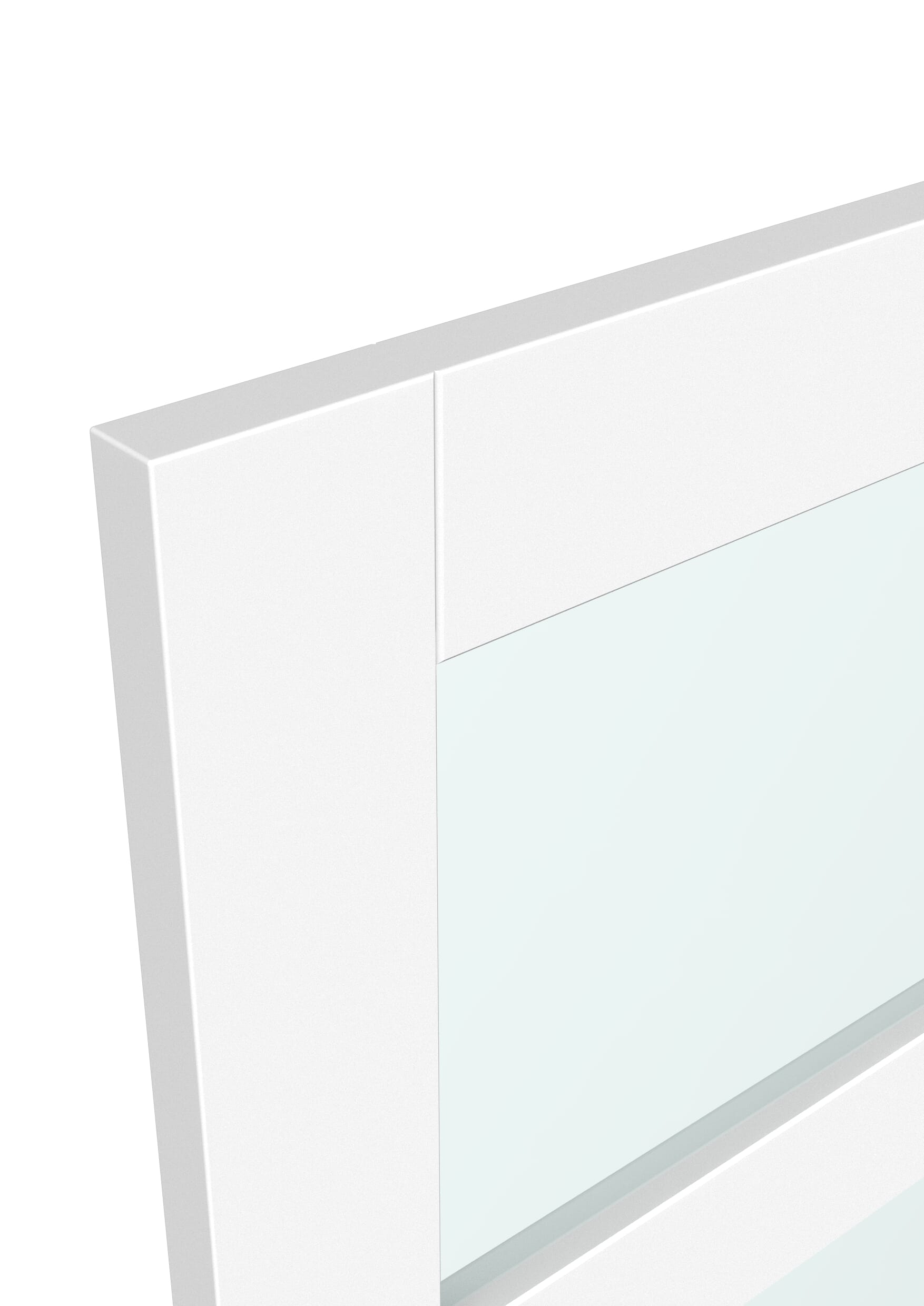 686x1981x35mm (27") Shaker 4 Light Clear Glass White Sliding Barn Door