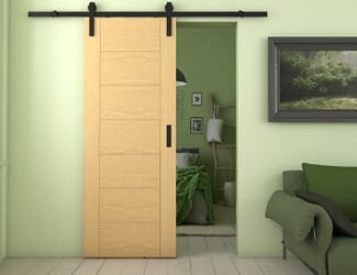 Modern 7 Panel Oak Sliding Barn Door