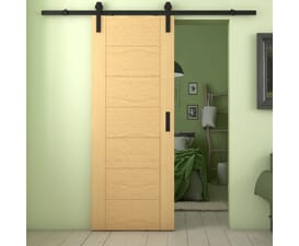Modern 7 Panel Oak Sliding Barn Door