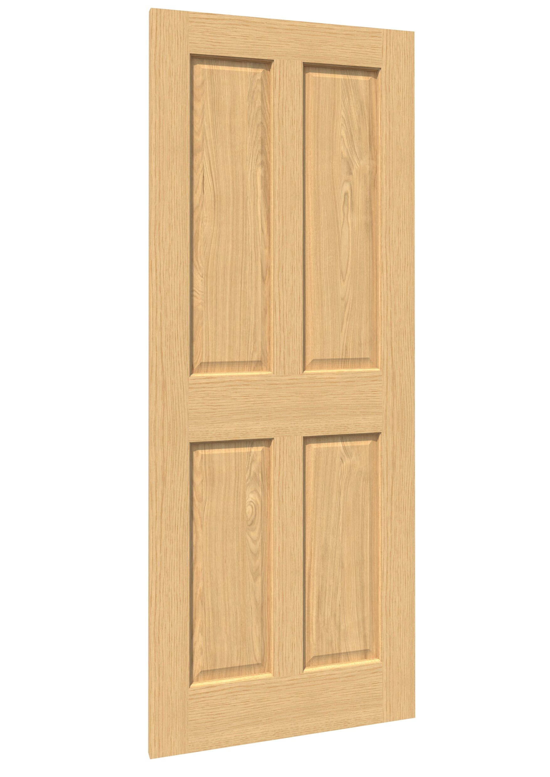 686x1981x35mm (27") Traditional Victorian 4 Panel Oak Sliding Barn Door
