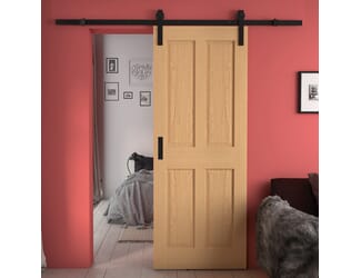 Traditional Victorian 4 Panel Oak - Prefinished Sliding Barn Door