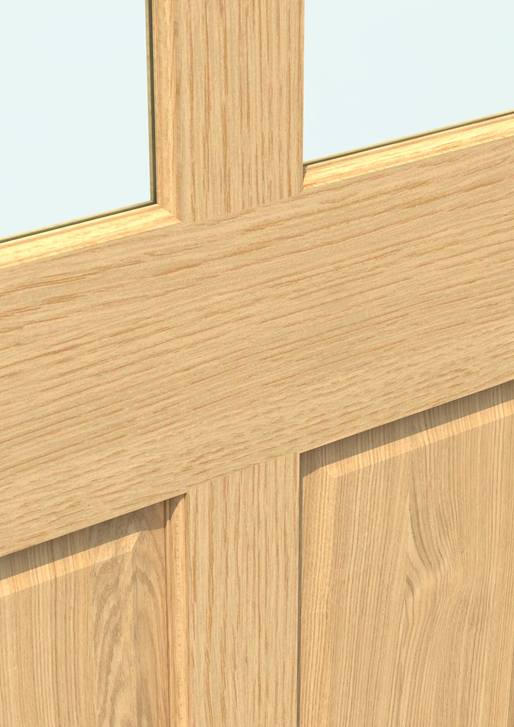 Traditional Victorian Clear Glass Oak - Prefinished Sliding Barn