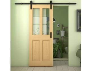 Traditional Victorian Clear Glass Oak - Prefinished Sliding Barn Door