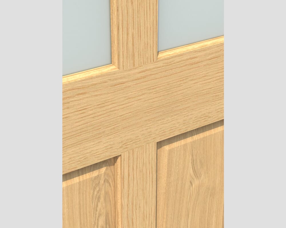 762x1981x35mm (30") Traditional Victorian Frosted Glass Oak - Prefinished Sliding Barn Door