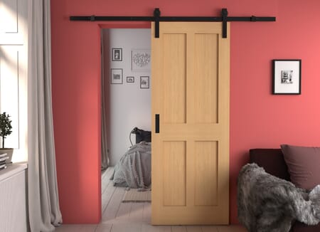 Victorian 4 Panel Shaker Oak Sliding Barn Door