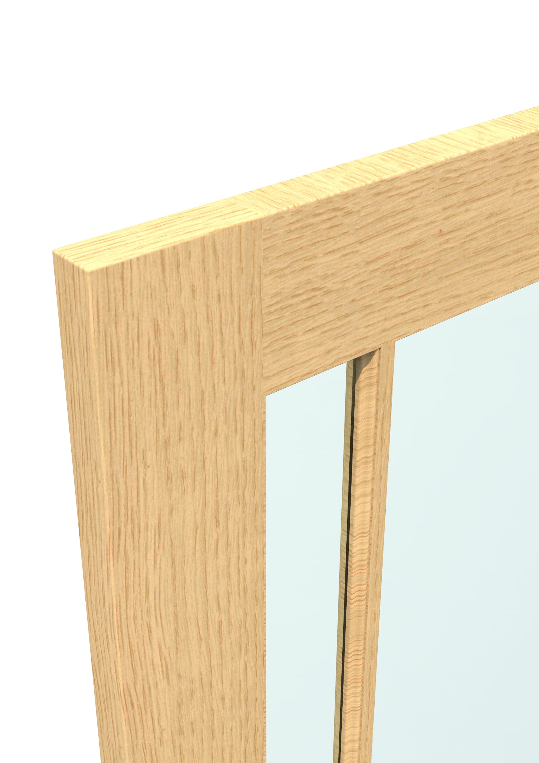 838x1981x35mm (33") Lincoln Oak Clear Glass Sliding Barn Door