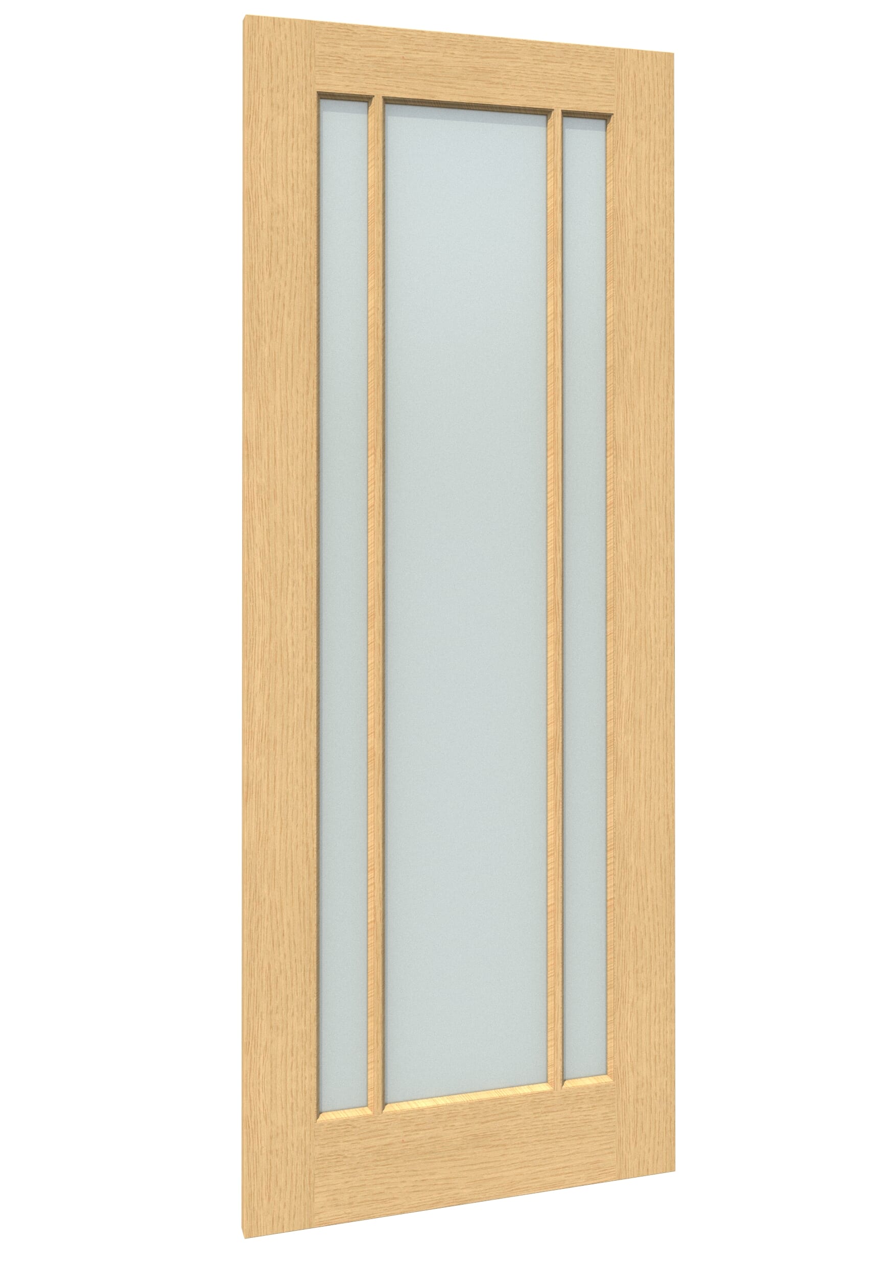 686x1981x35mm (27") Lincoln Oak Frosted Glass Sliding Barn Door