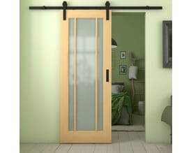 Lincoln Oak Frosted Glass Sliding Barn Door