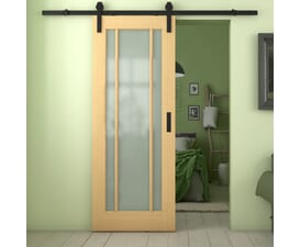 Lincoln Oak Frosted Glass Sliding Barn Door