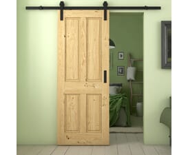 Rustic Oak Edwardian 4 Panel - Prefinished Sliding Barn Door