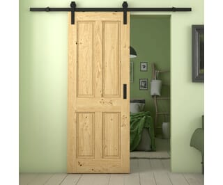 Rustic Oak Edwardian 4 Panel - Prefinished Sliding Barn Door