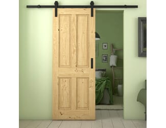 Rustic Oak Edwardian 4 Panel - Prefinished Sliding Barn Door