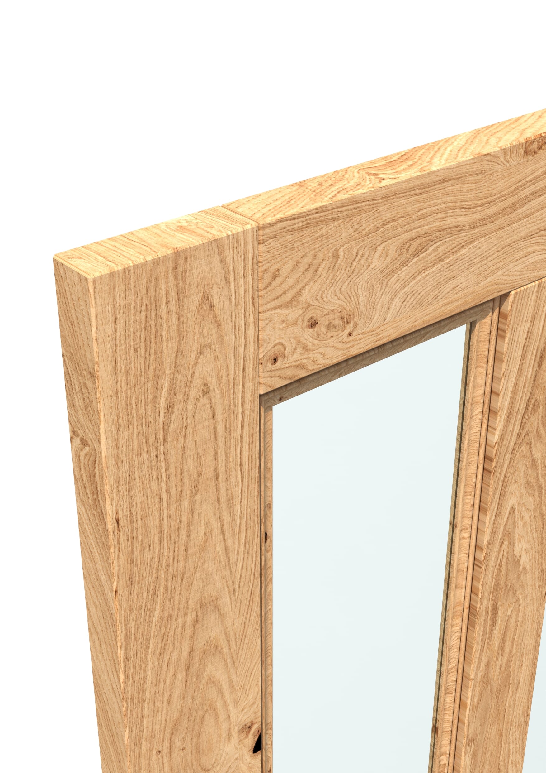 838x1981x35mm (33") Rustic Oak Edwardian Clear Glass - Prefinished Sliding Barn Door