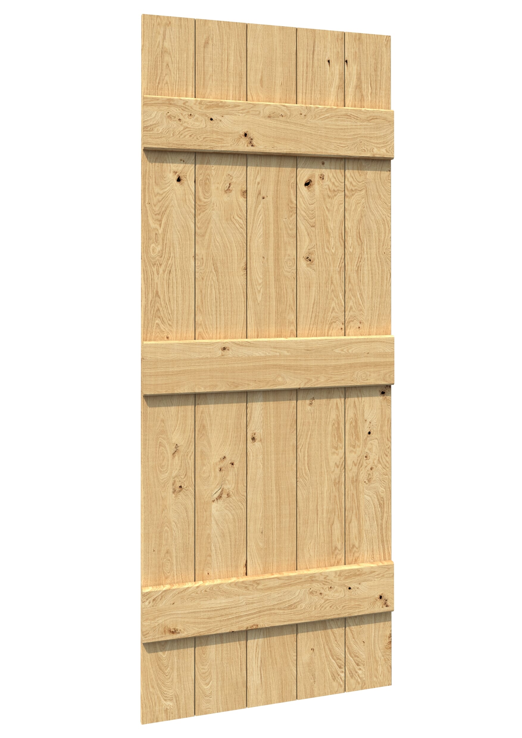 838x1981x35mm (33") Rustic Solid Oak Ledged Sliding Barn Door