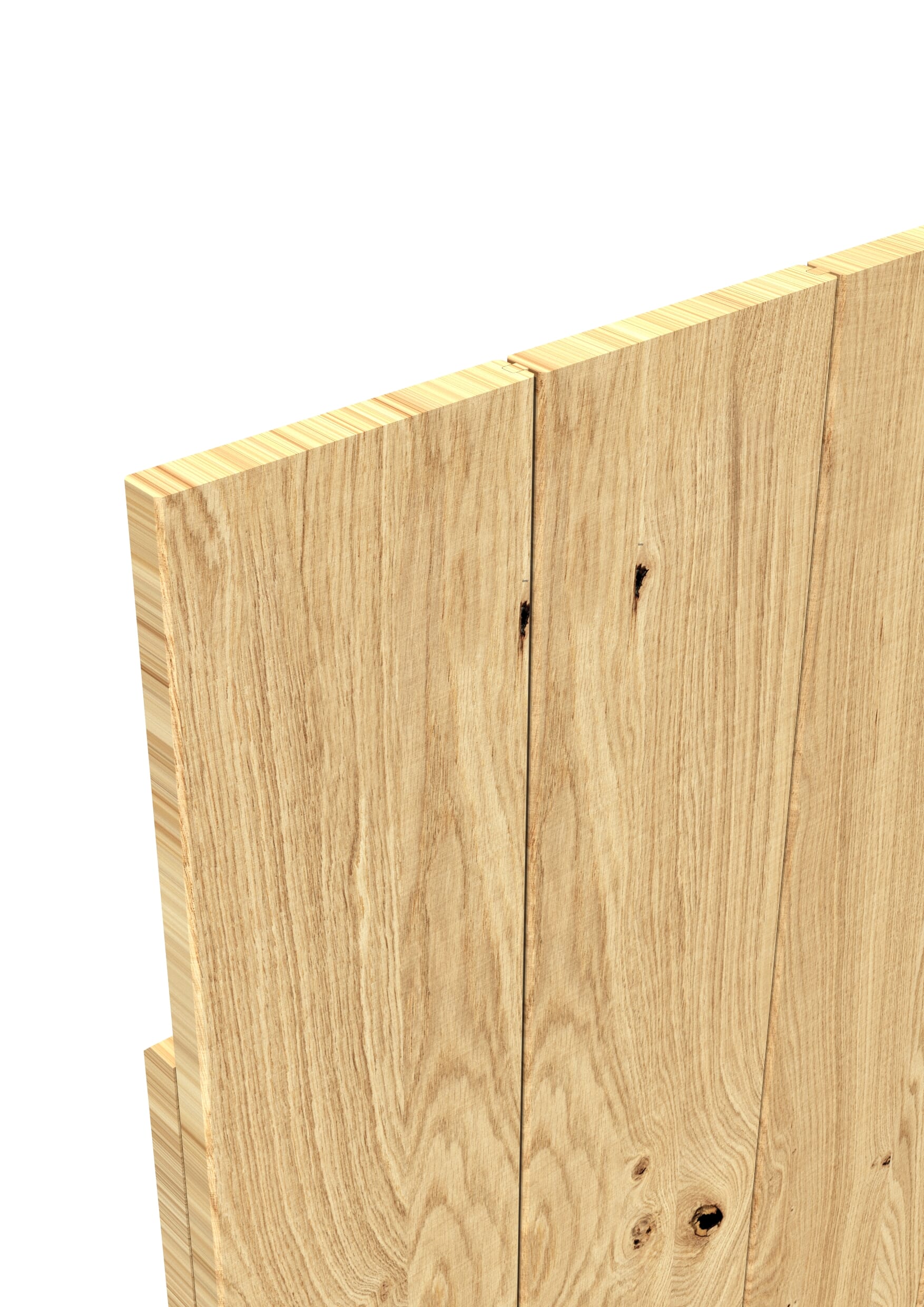 838x1981x35mm (33") Rustic Solid Oak Ledged Sliding Barn Door