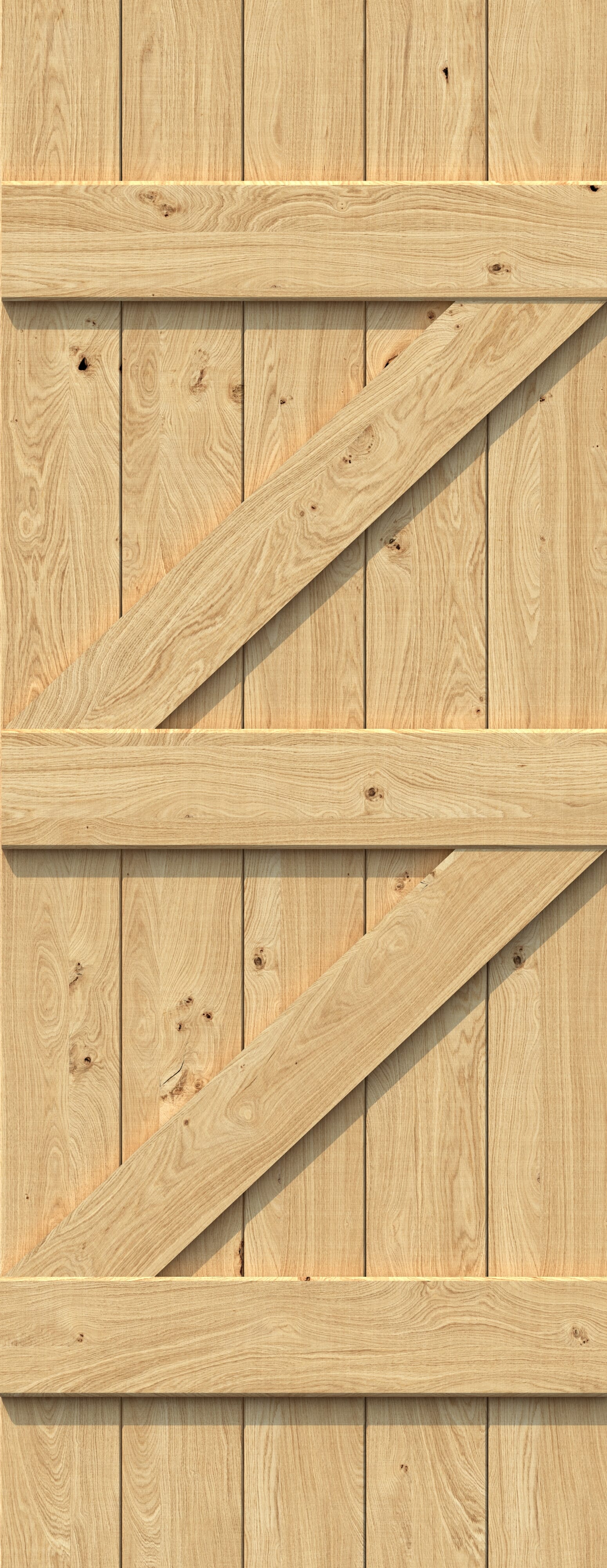 838x1981x35mm (33") Rustic Solid Oak Ledged Sliding Barn Door