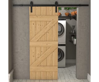 Rustic Solid Oak Ledged & Braced Sliding Barn Door